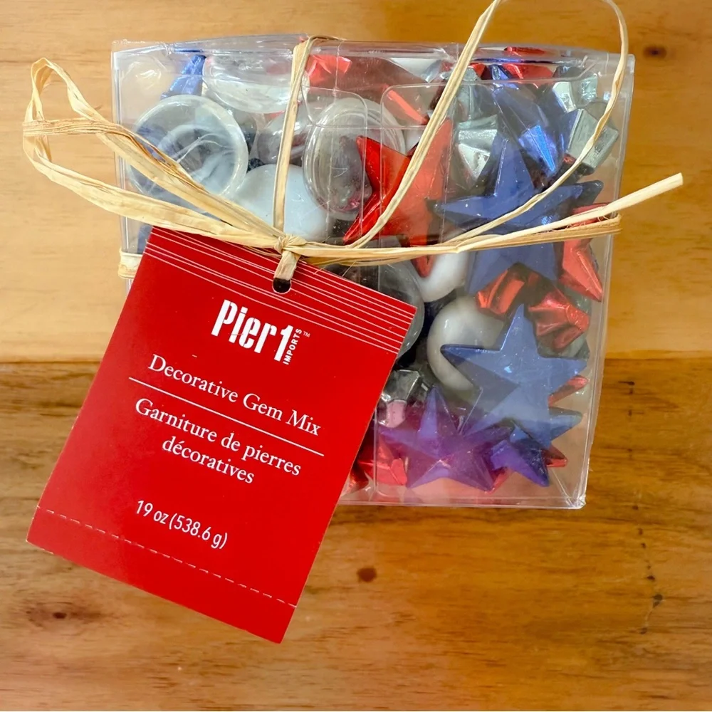 Brand New Pier One 4th of July Decorative Items - Pinwheel Stake & Gem Mix, NWT